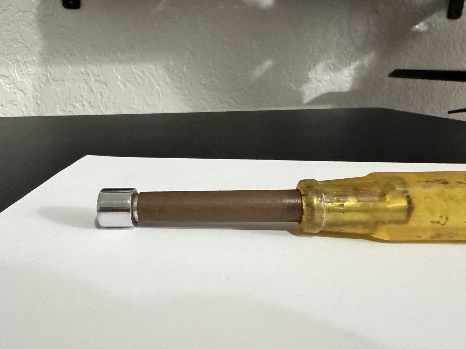 Snap On Tools 7/16″ Nut Driver Hallow Shank Clear Yellow Handle ND114 USA
