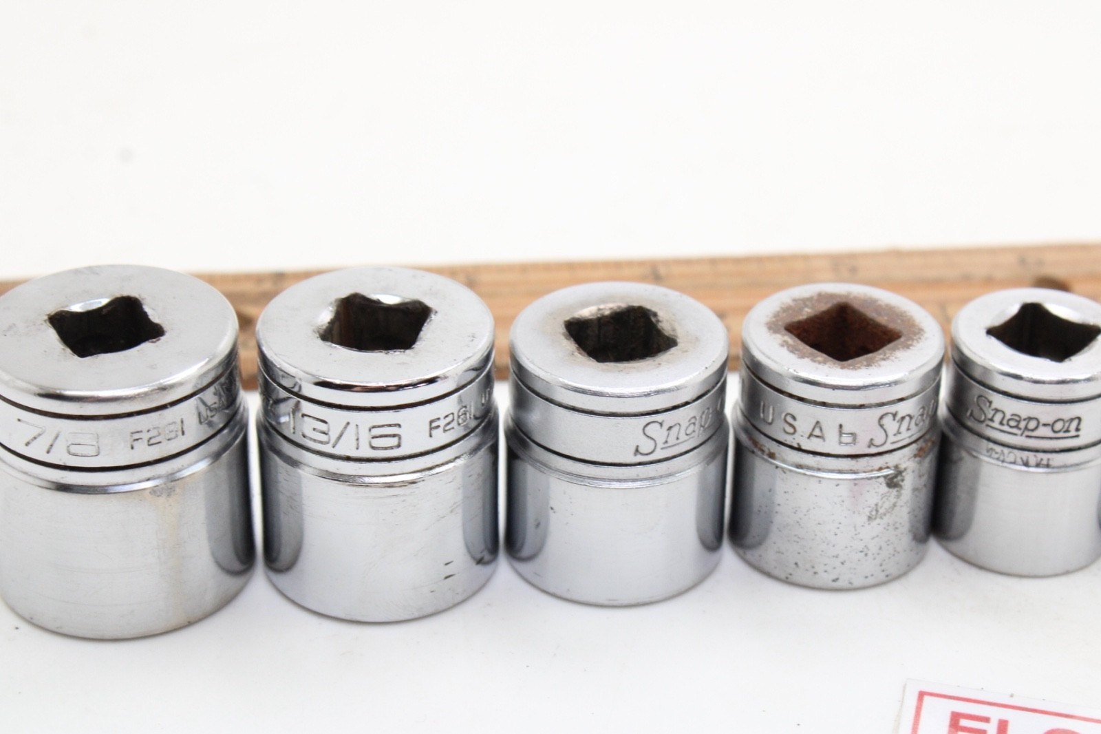 Snap-on F081 – F281 1/4-7/8″ 3/8″ Drive 12 Point 12 Piece SAE Chrome Set USA