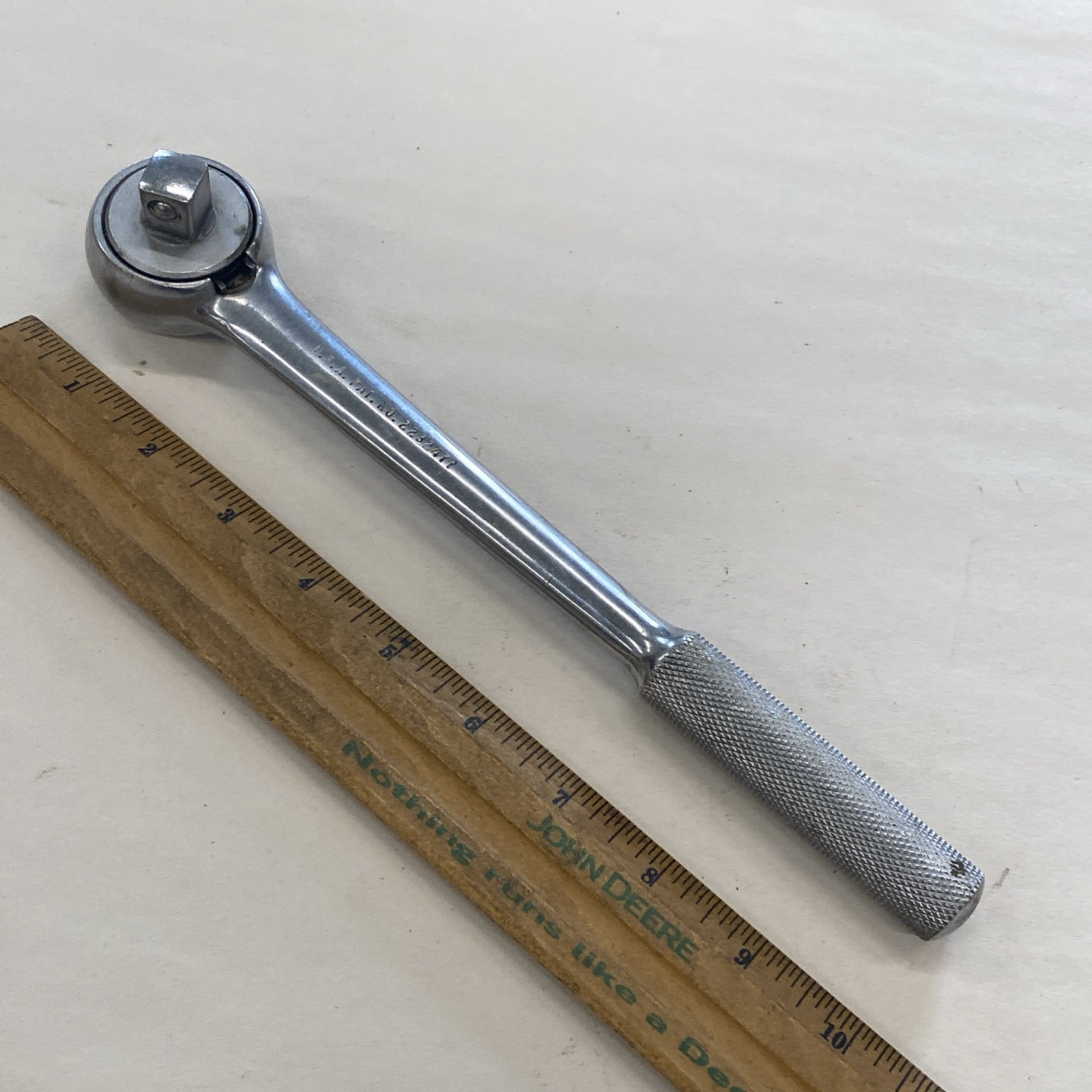 S-K SK USA 42470, 1/2″ Drive 10″ Ratchet, Knurled Handle, Inscribed READ, M0629
