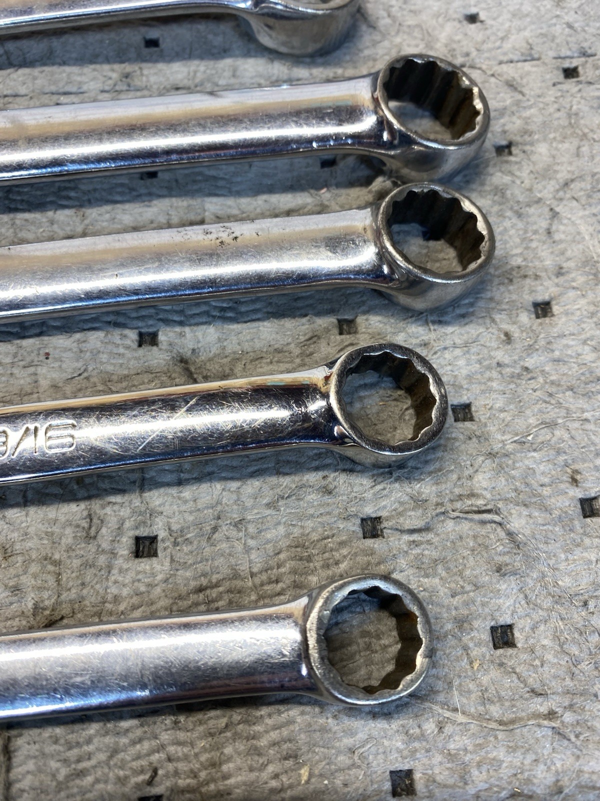 Snap On Wrench Set Lot Of 7. 7/8- 13/16-3/4-11/16-5/8-9/16-1/2