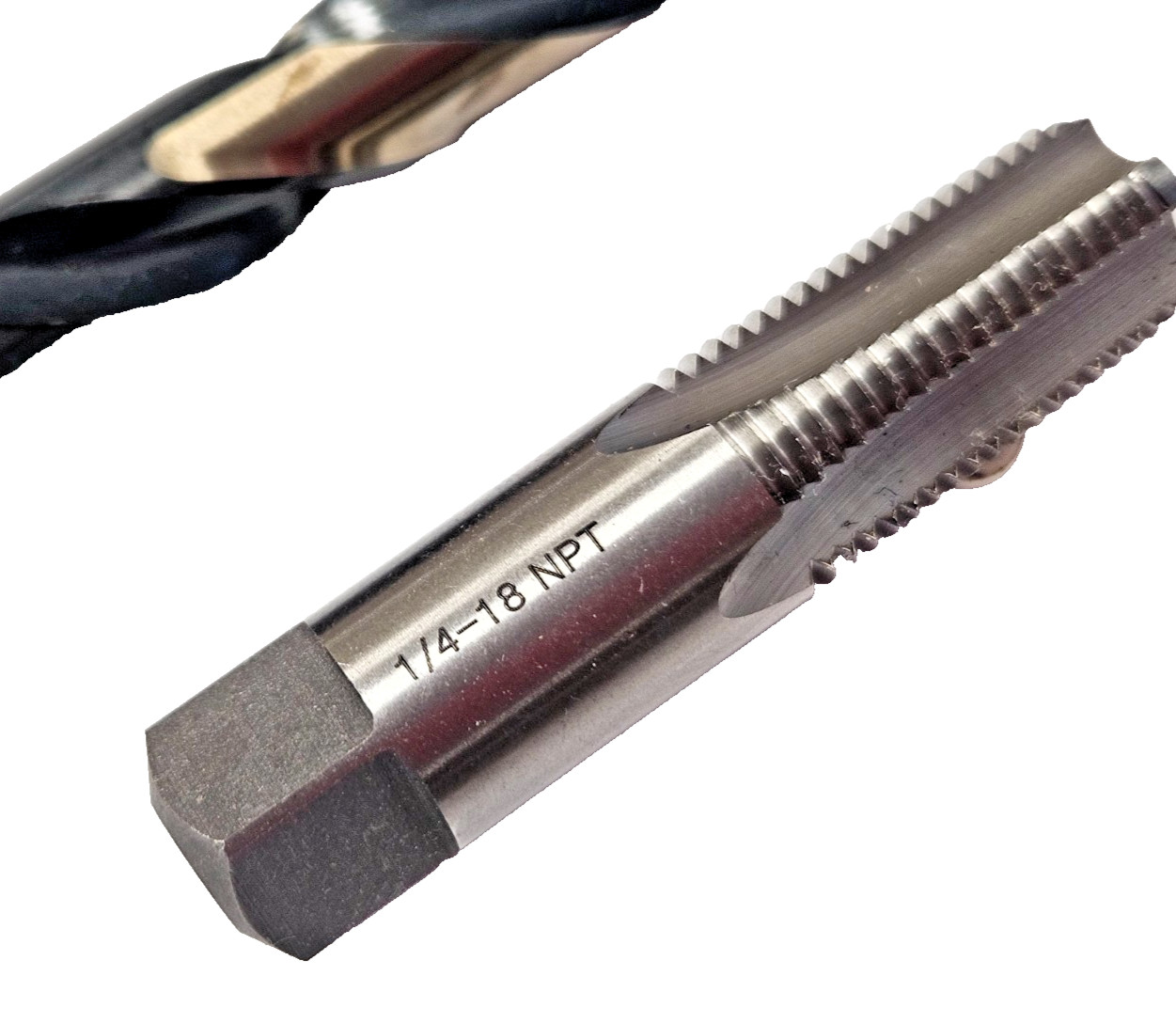 1/4-18 NPT Taper Pipe Tap W/ 7/16″ Drill Bit For Cutting Irwin 1903 ZR Combo