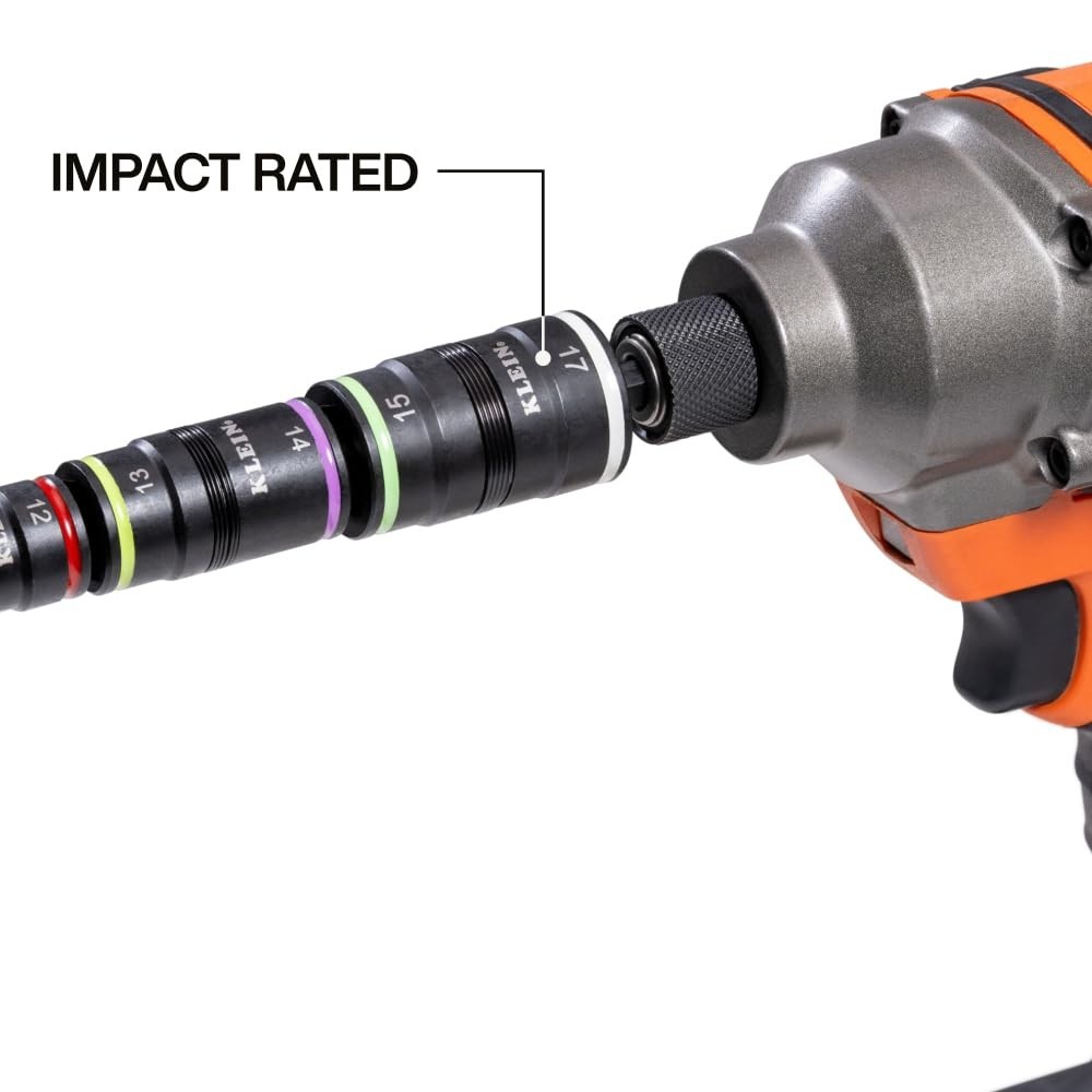 8-in-1 Metric Impact Driver Socket Set, 4 Flip Sockets, 7-17mm Nut Drivers, 6.5″