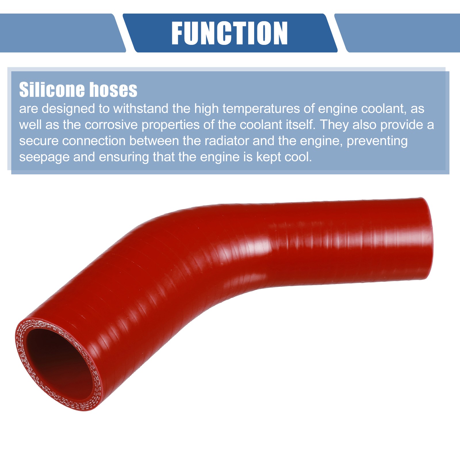 Red Silicone Hose 25-35mm 0.98″-1.38″ ID 90mm 3.54″ 45 Degree Long
