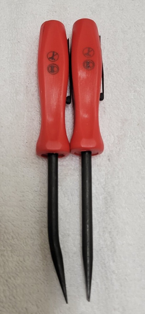 Snap-on Tools PBMB5 PBMS5 Red 5″ Angle & Straight Mini Pocket Prybar Set «New»