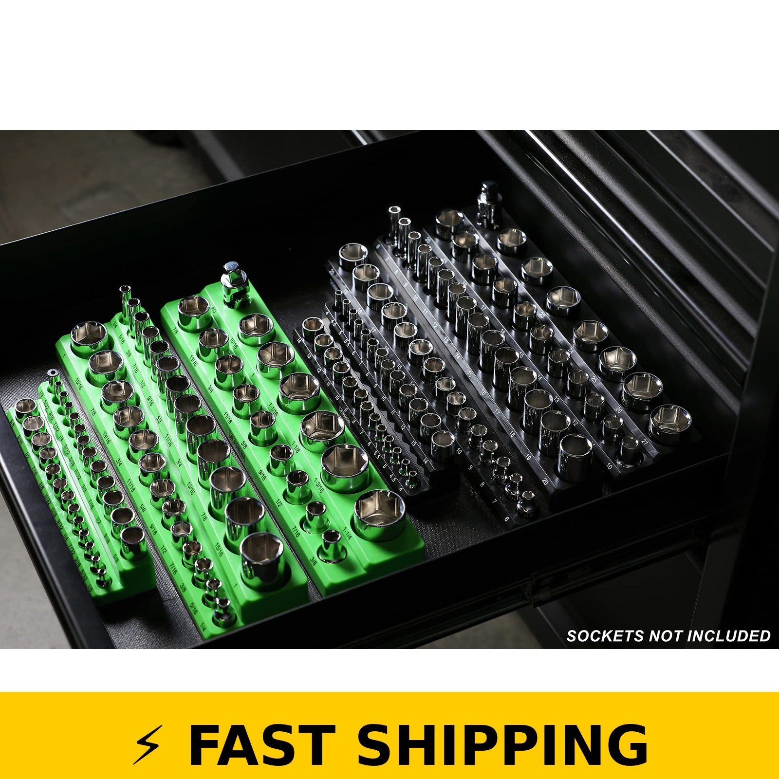 ARES 60160 Magnetic Socket Organizers Set – 1/4, 3/8, 1/2 in