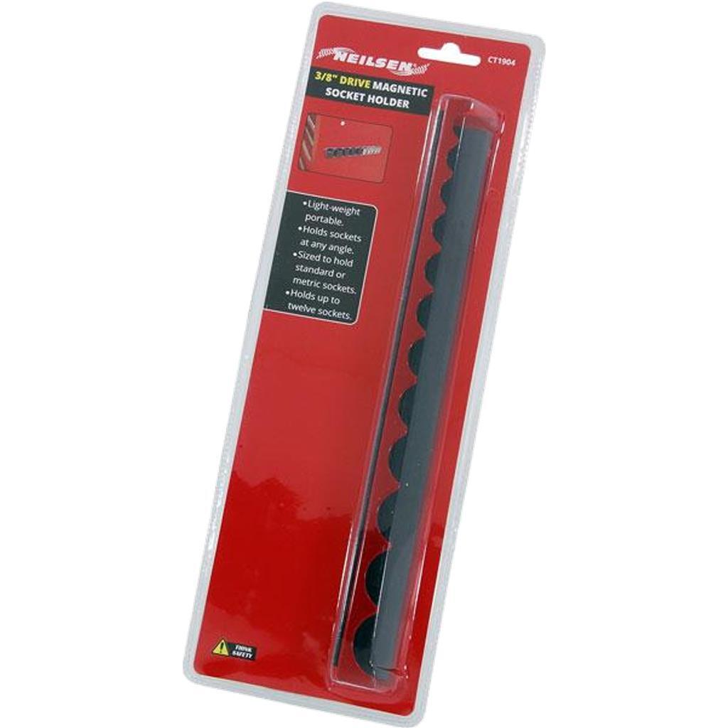 Neilsen 3/8″ Magnetic Portable 12 Socket Holder Rail Retaining Rack Holders