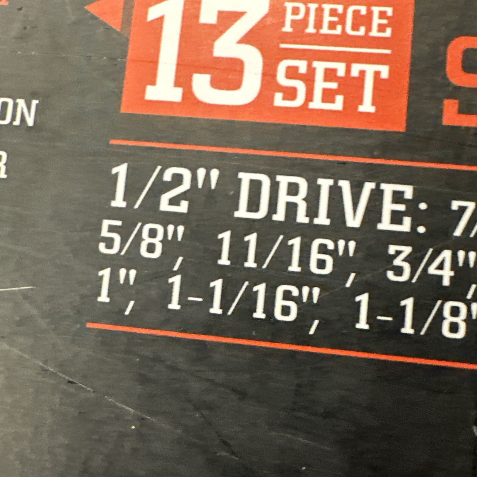 ICON Professional Standard Impact 13 Piece Socket 1/2 Drive Set SAE 13SS-13 New