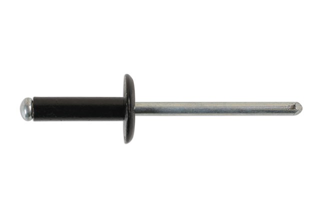 CONNECT 32890 Rivets 100 Pieces 4.0mm x 10mm Large Flange Black Aluminium
