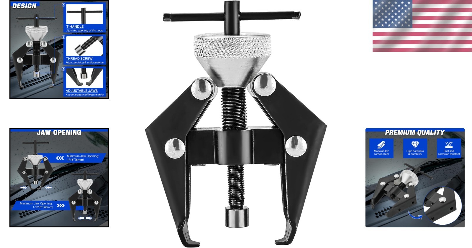 Efficient Wiper Arm & Battery Terminal Puller – 1/16″ to 1-1/16″ Jaw Opening