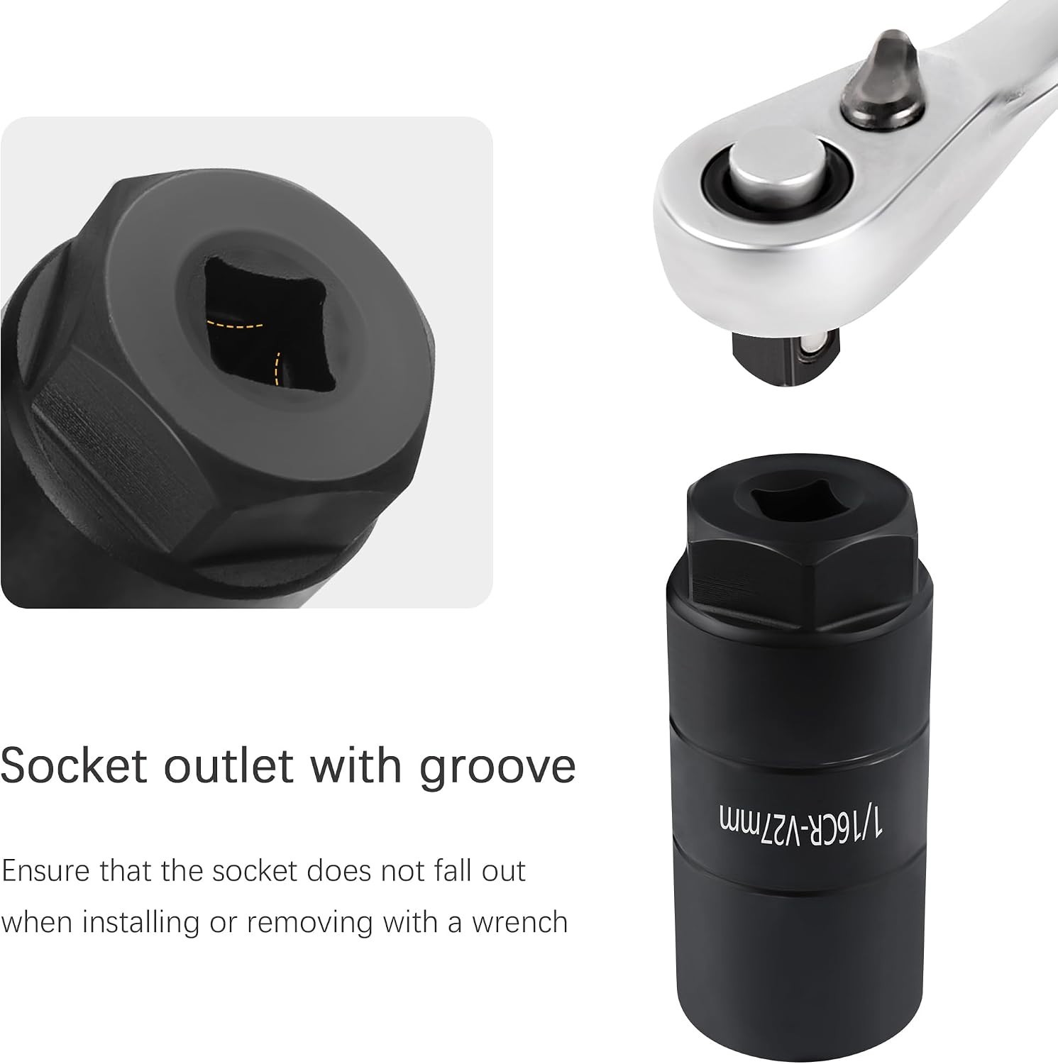 Hex Drive 1 1/16″ Socket for Quick Oil Pressure Switch Removals – Steel Black