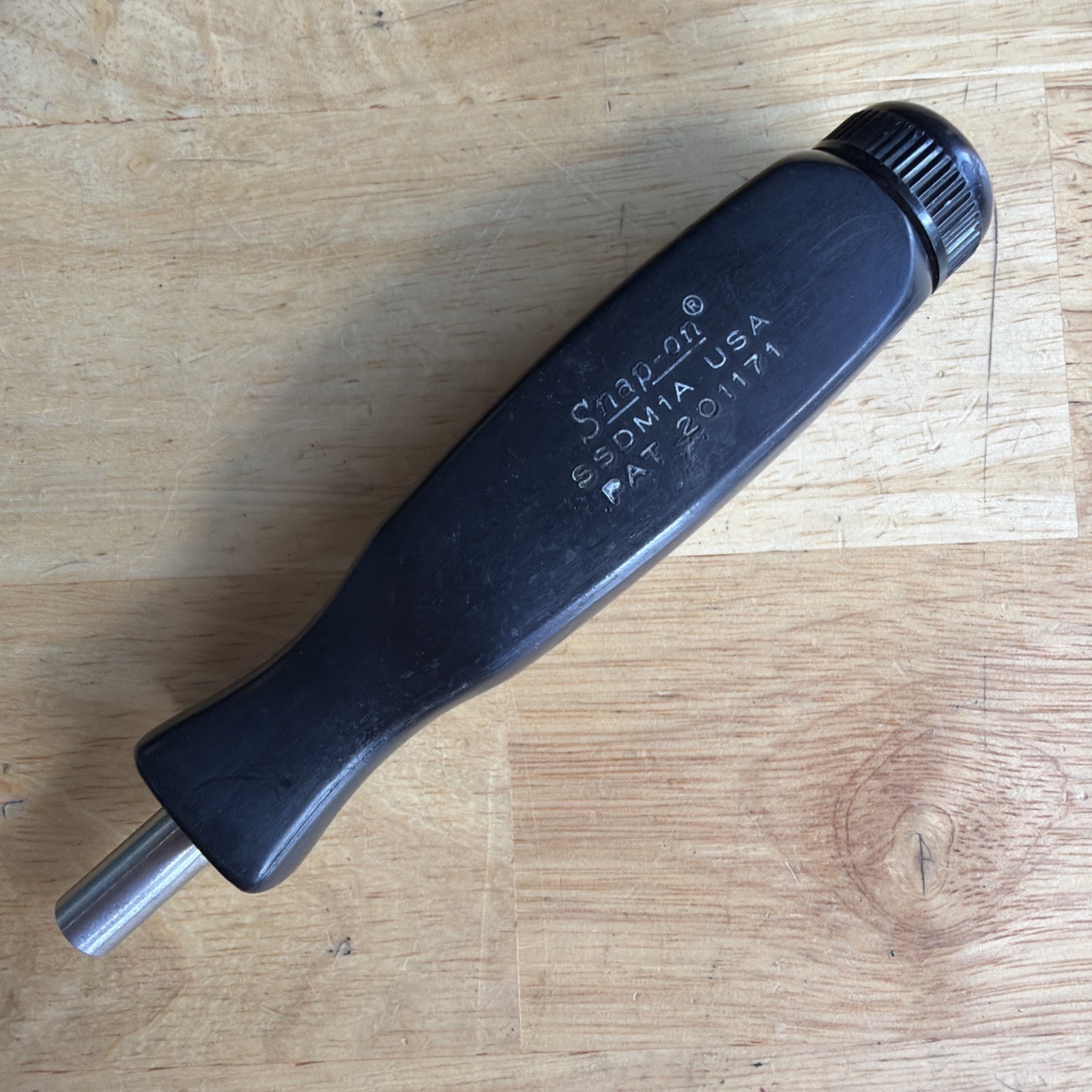 Snap On Tools Short Stubby Magnetic 1/4″ Hex Drive Screwdriver Black SSDM1A USA