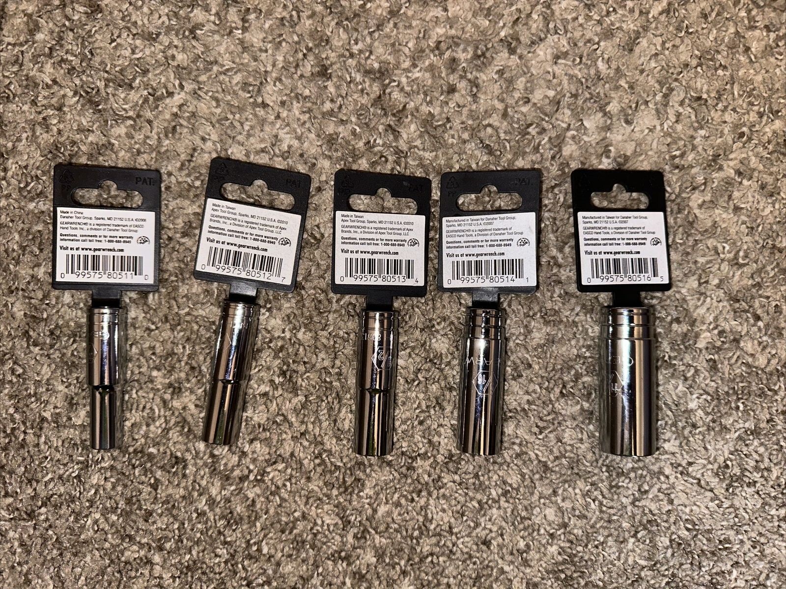 Gearwrench 3/8 Drive 12 Point SAE Deep Chrome Sockets