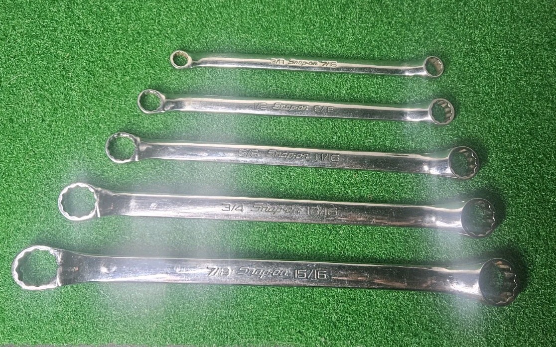 SNAP ON 5pc BOX END 12PT WRNCH SET From 3/8”to 15/16”