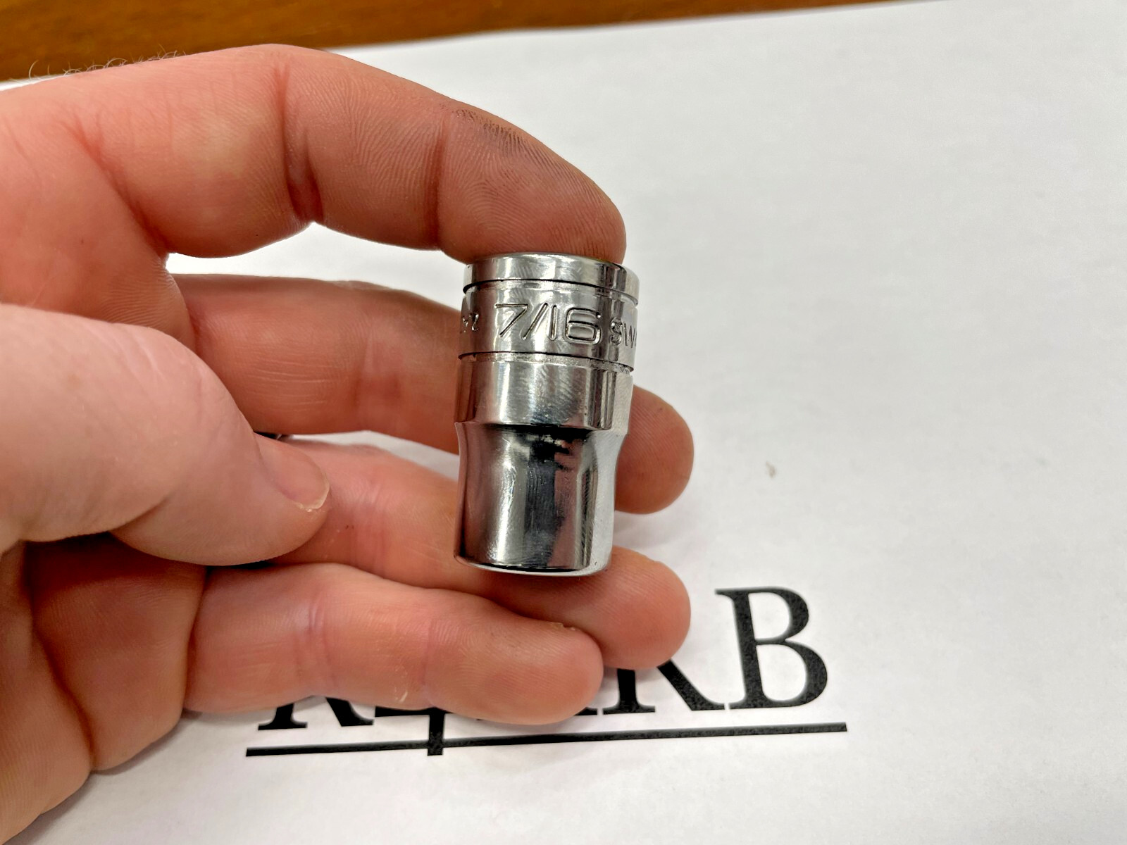 Snap-On Tools USA NEW SAE 1/2″ Drive 7/16″ Double Square 8PT Chrome Socket SW414