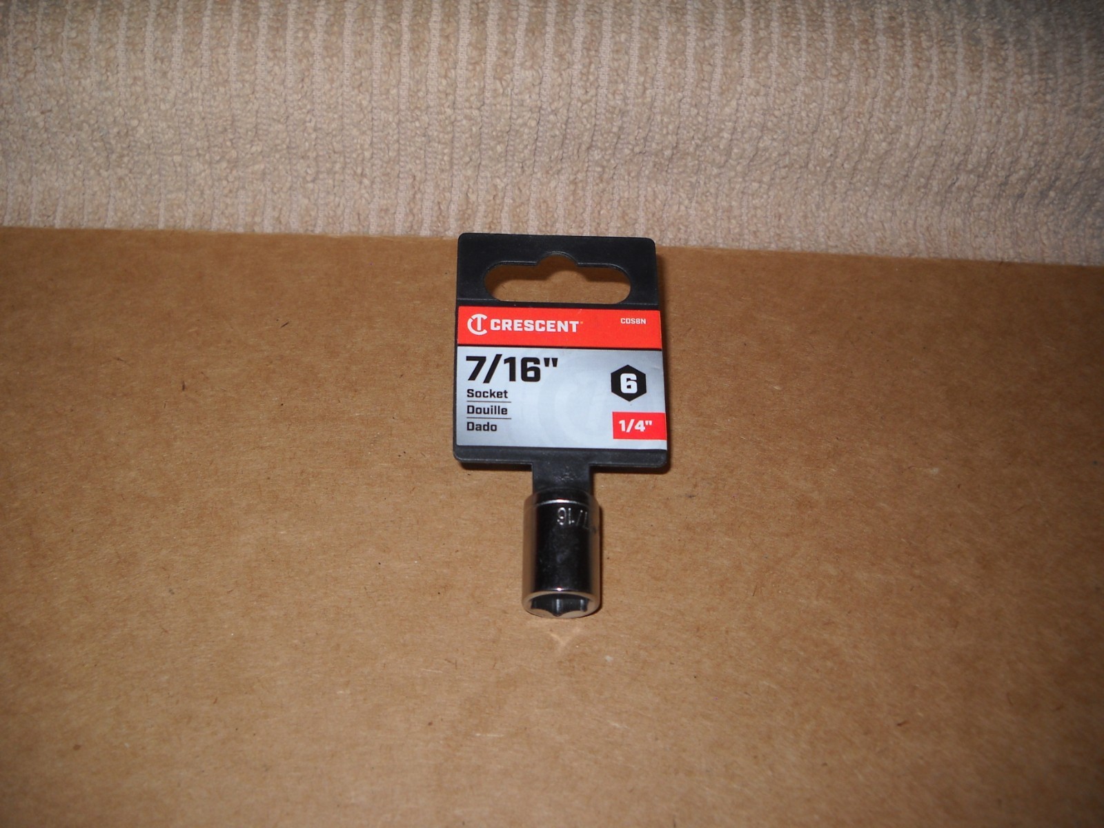 New Crescent 1/4 Inch Drive 7/16″ 6 Point Standard Socket New on Hanger