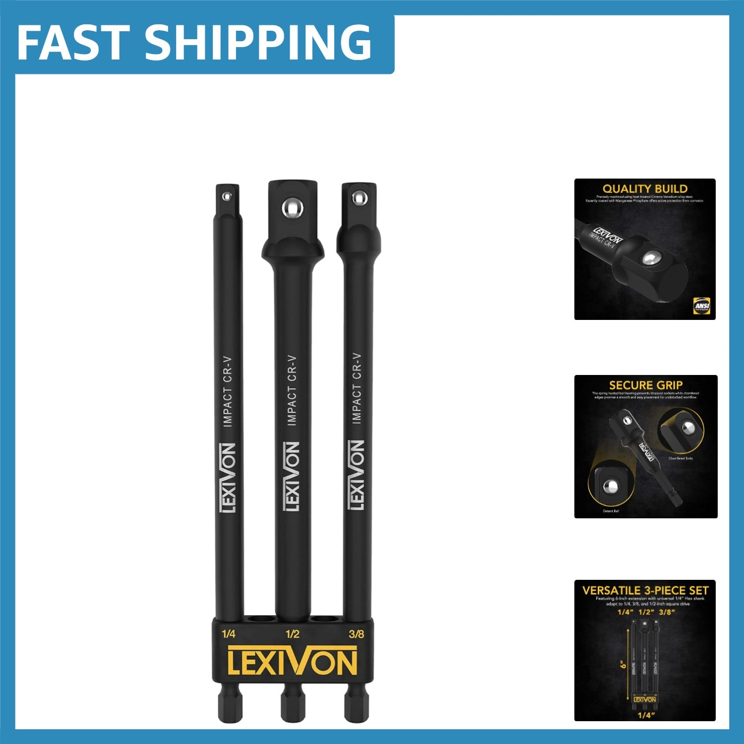 Durable Impact Socket Adapter Set – 6 Inch Extension with Corrosion Resistance
