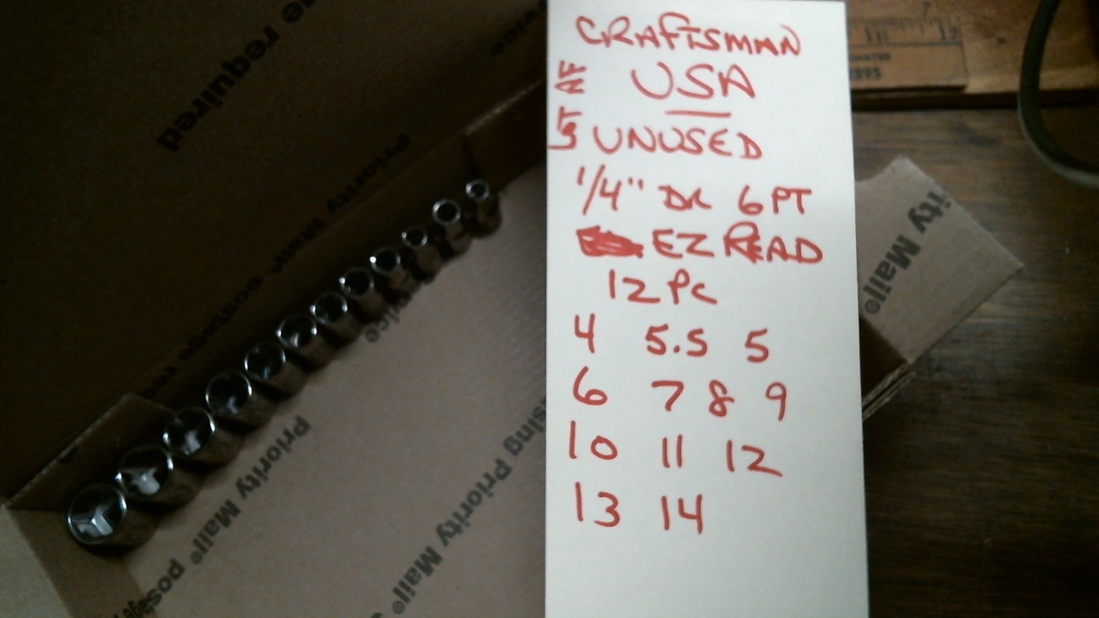 AF Craftsman Tools 12 UNUSED 1/4″ DR. 6PT METRIC SOCKETS 4 TO 14 NO SKIPS