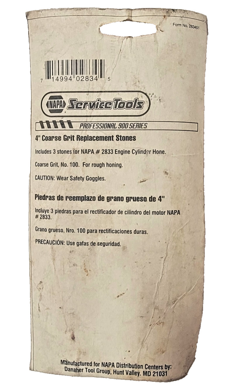 NAPA 2834 Service Tools Professional 900 Series 4″ Coarse Grit Replacement Stone