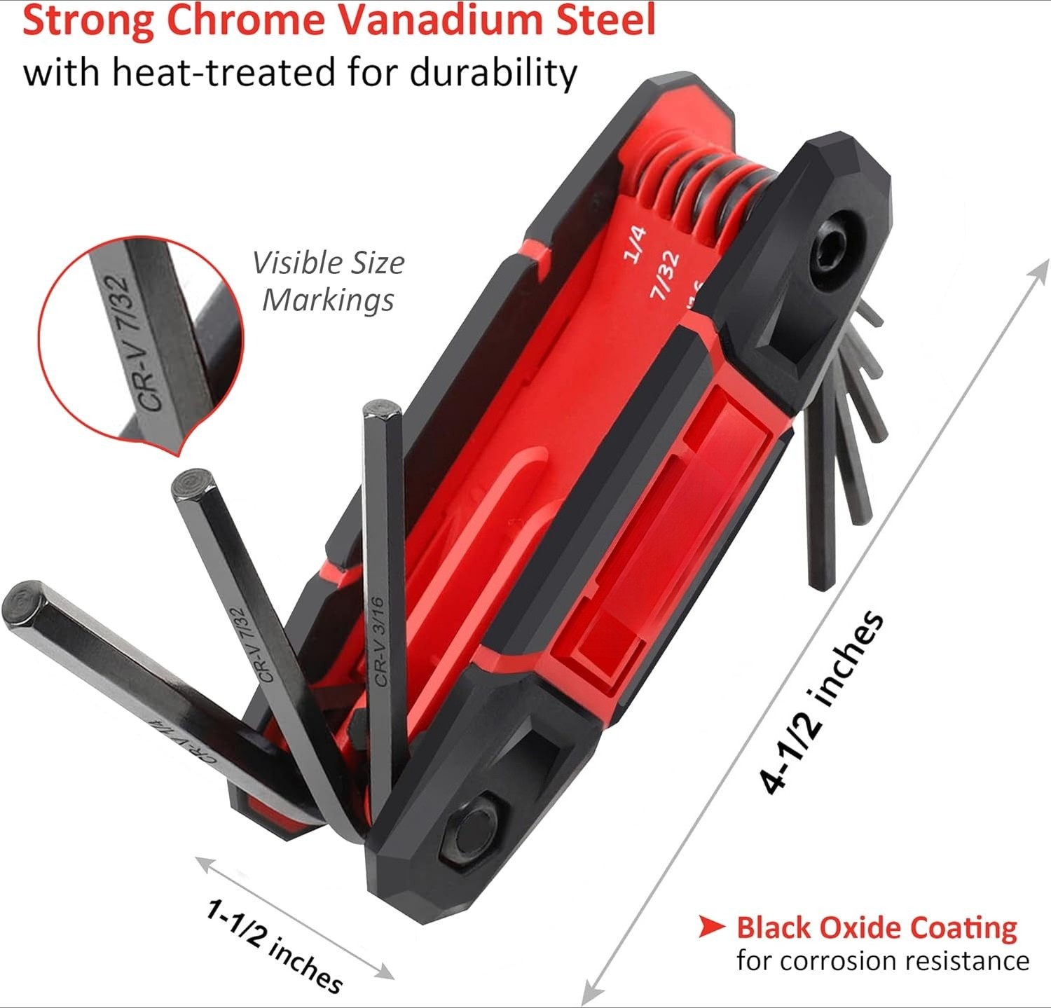25-Piece Folding Hex Key Set, 3-Piece Portable Hex Key Set,