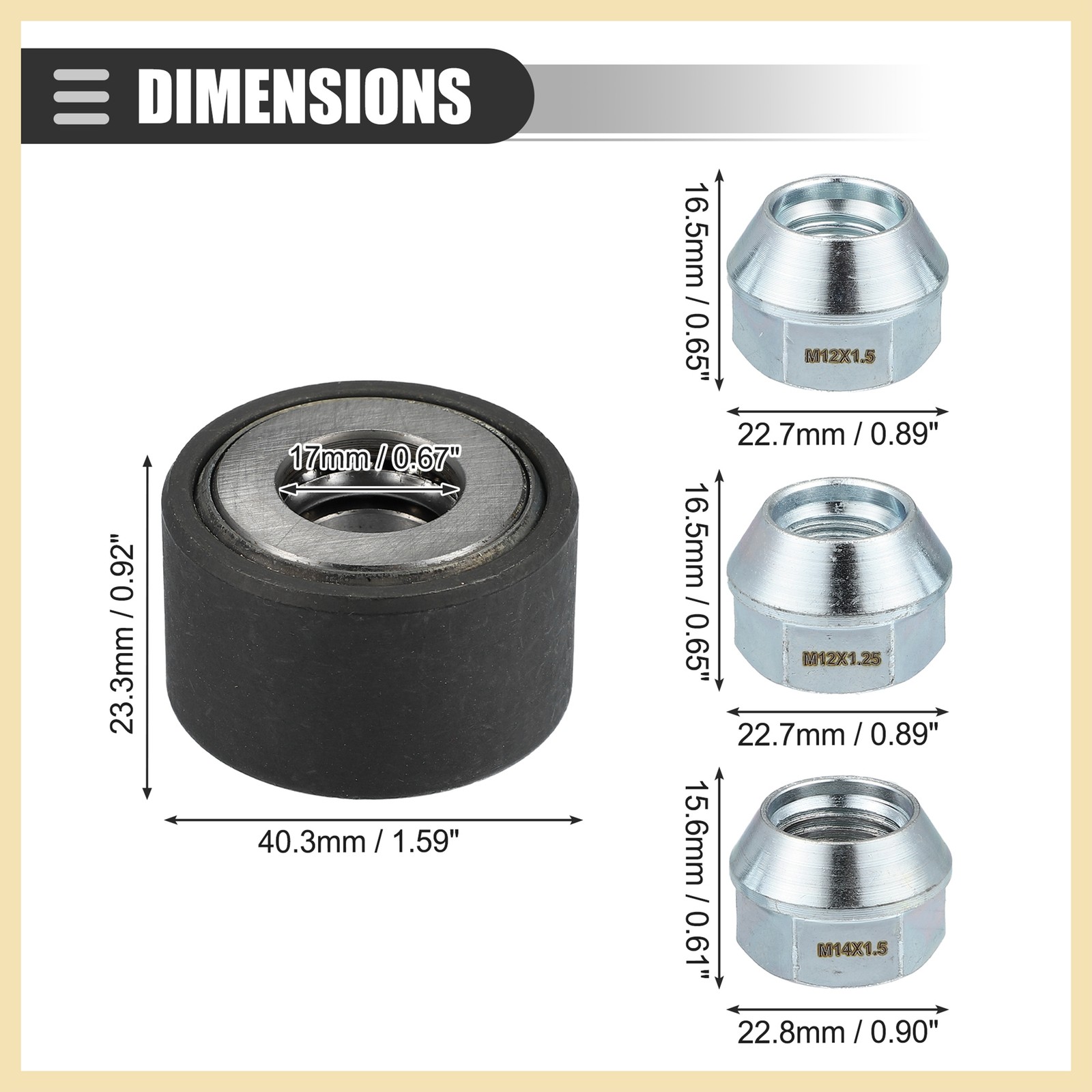 Wheel Stud Installer Tire Studding Tool with Hex Wheel Lug Nuts New