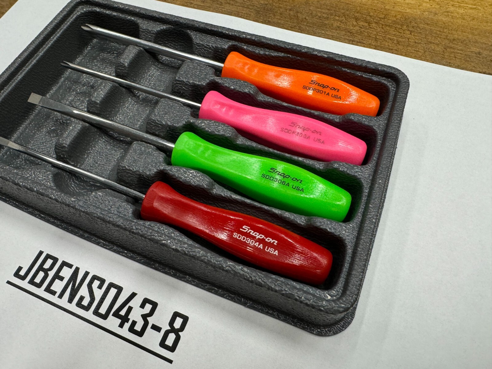 Snap-on Tools NEW MULTI-COLOR 4pc Mini Hard Grip Combo Screwdriver Set SDDX40AMC