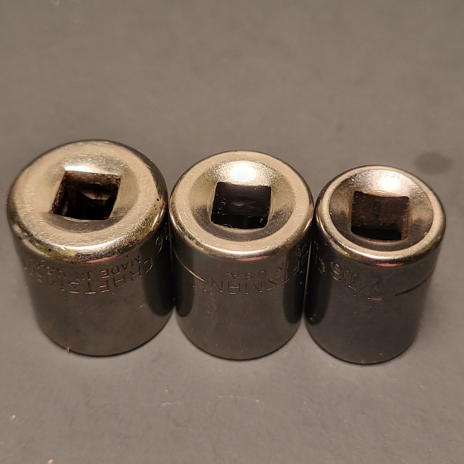 Craftsman made in USA 11 piece 1/4” drive socket set 9/16” to 5/32” 6 point