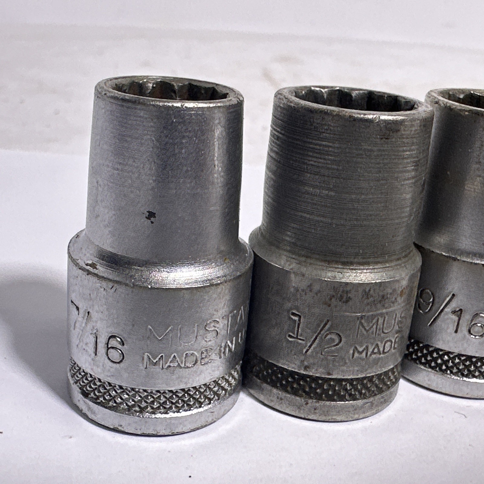 Vintage Mustang Tools 14pc SAE 1/2” Drive Socket Set 7/16” to 1”