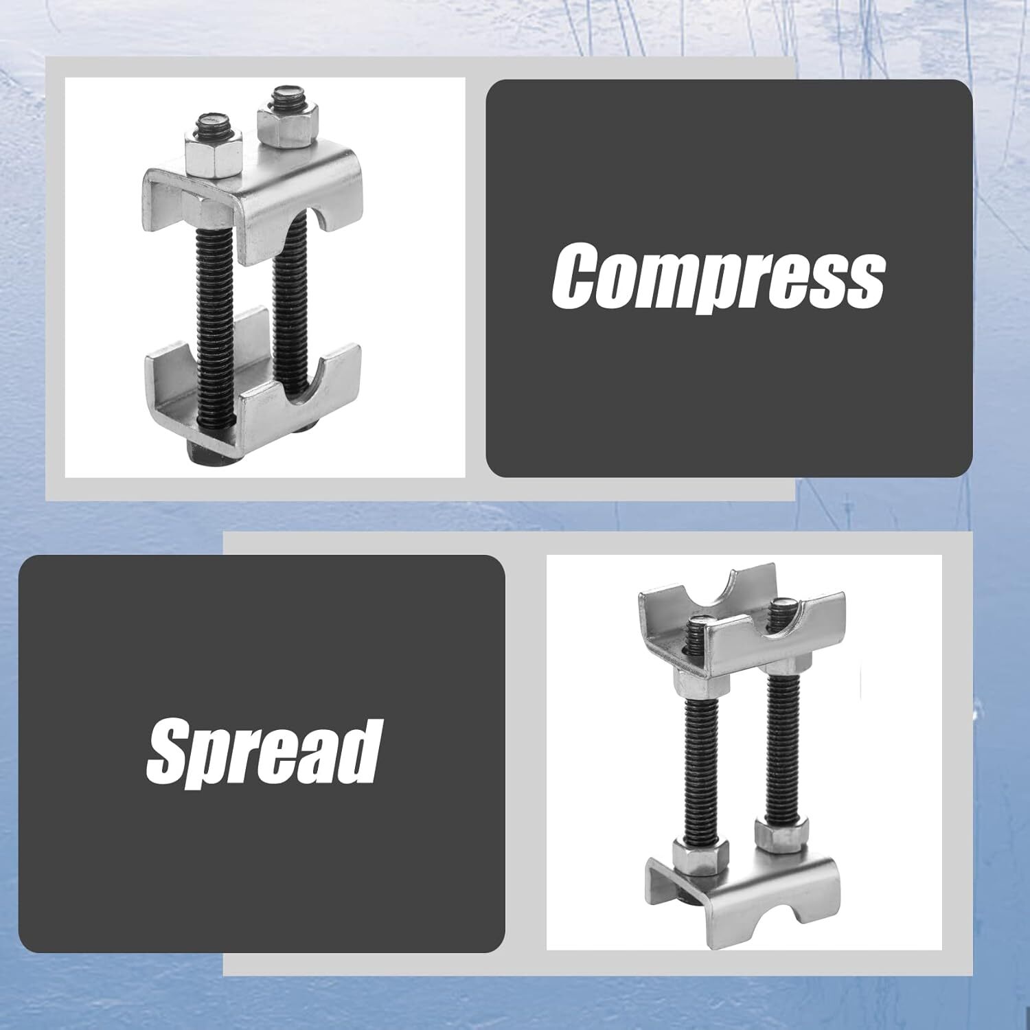 8PCS 2-Way Adjustable Spring Spacer Mini Coil Spring Compressor 1-2″ Raise/Lower
