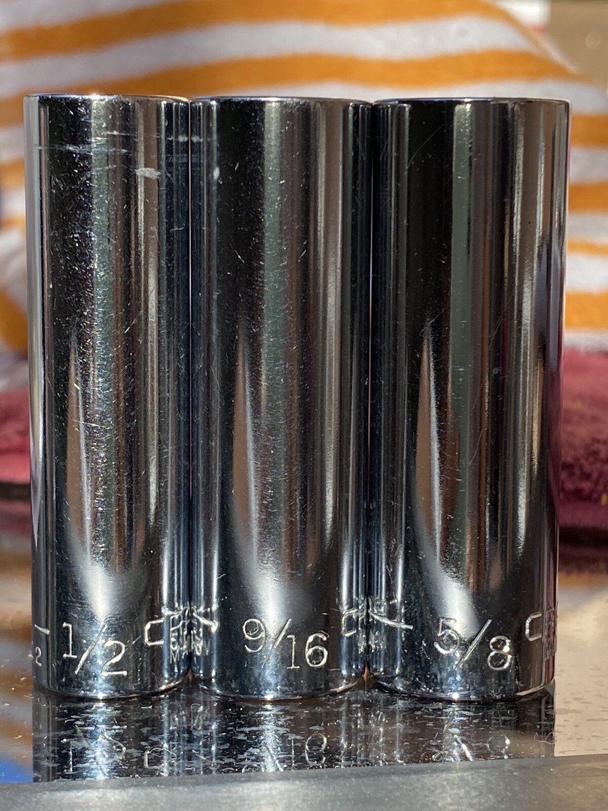 Craftsman Set 3 Deep Sockets 3/8″ Drive 12 Point 43312 43313 43314 Made in USA