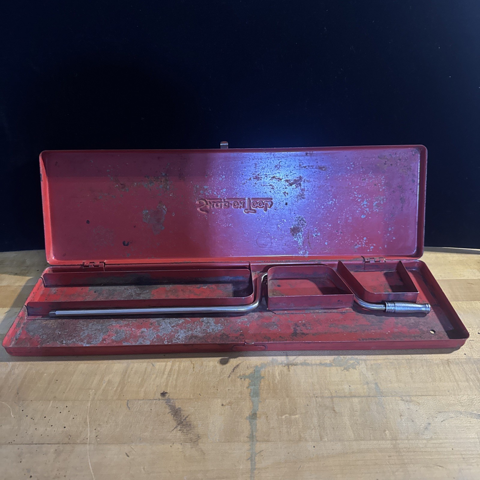 Vintage Snap-on 1/4″ Drive Socket Set Metal Case KRA-282 USA Speed Wrench