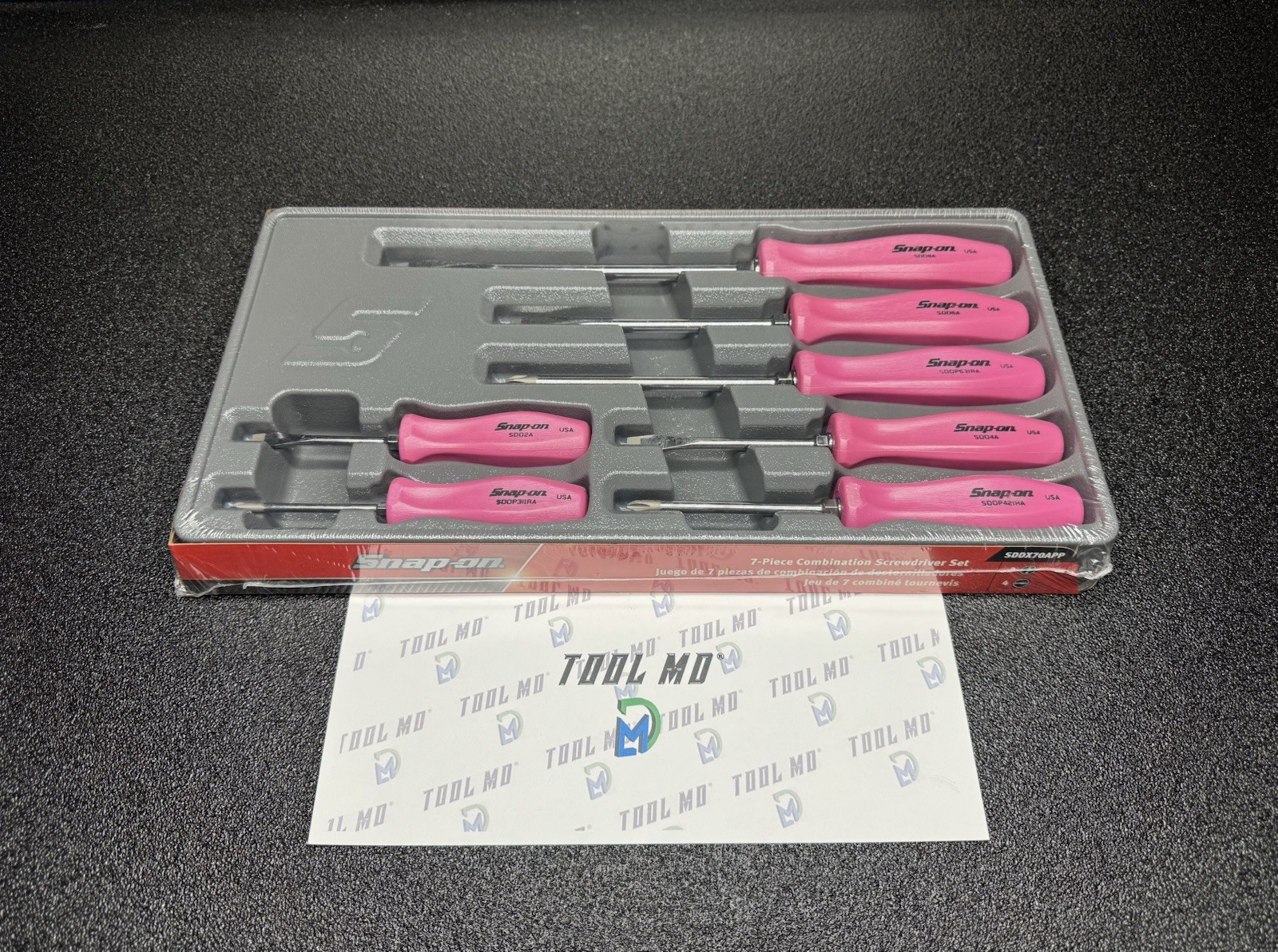 Snap-on Tools USA NEW 7-Piece PEARL PINK Combination Screwdriver Set SDDX70A