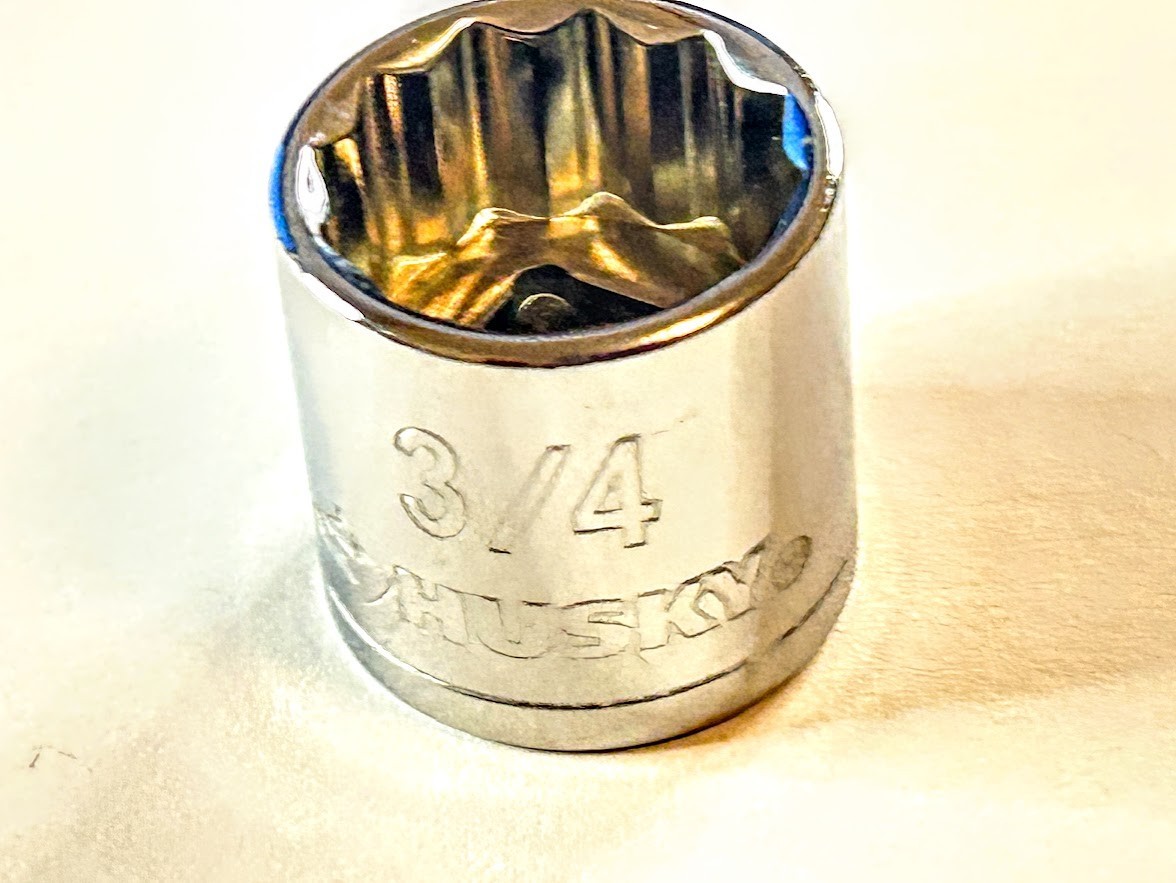 Husky 3/4″ x 3/8″ Dr Chrome Socket – 12 Pt – Free USA Shipping