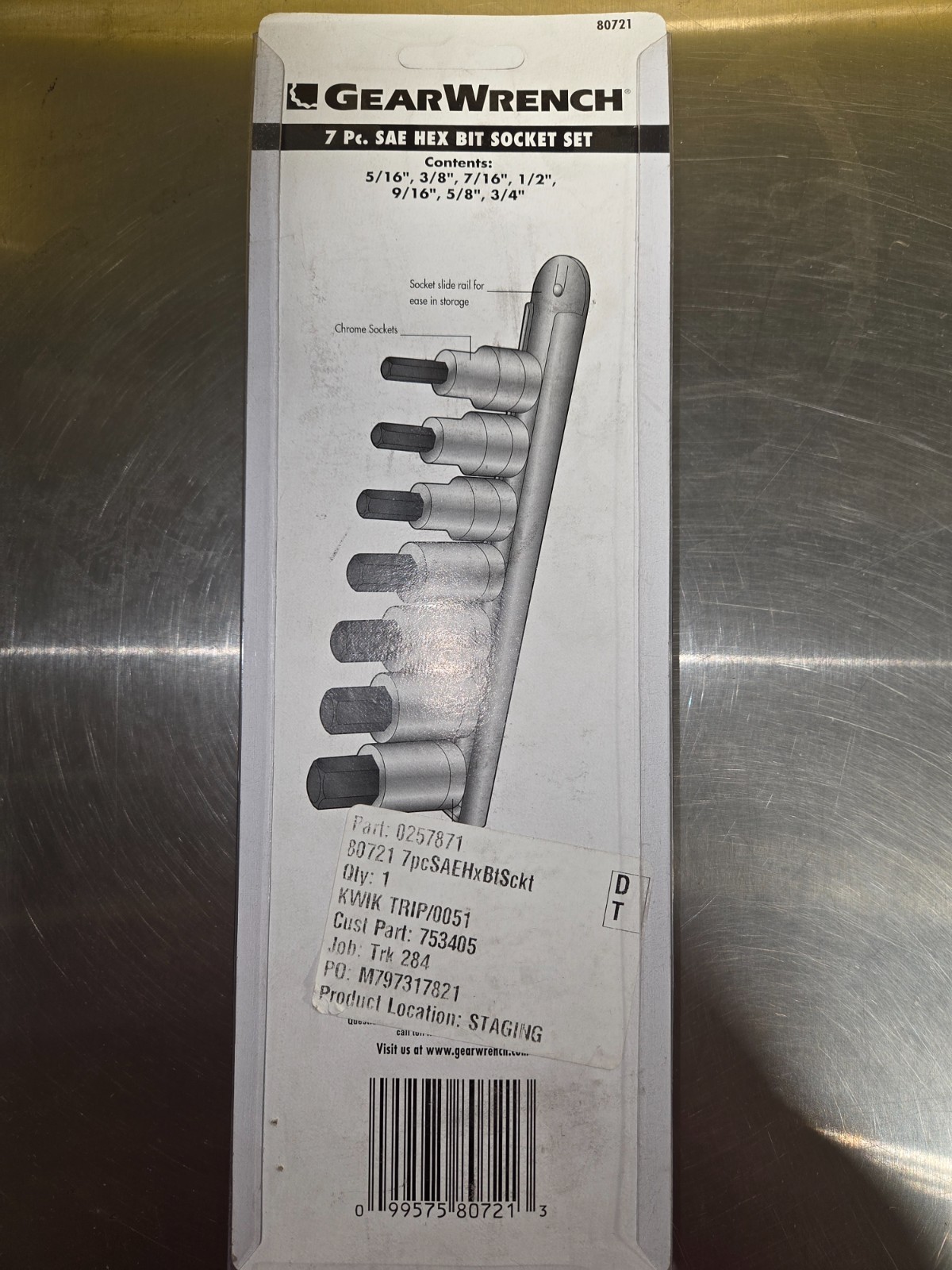 GEARWRENCH 80721 7 Pc. 1/2″ Drive Hex Bit SAE Socket Set