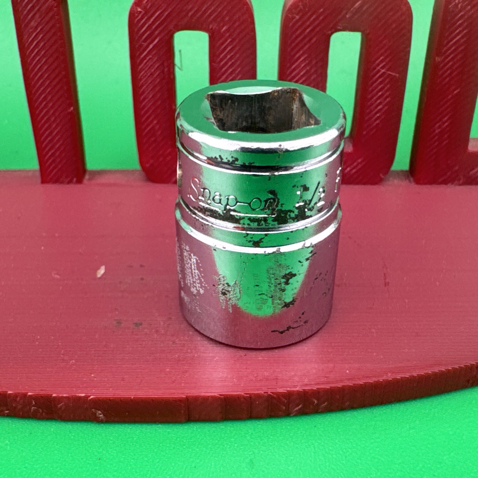 Snap On F161 3/8″ Drive 12-Point SAE 1/2″ Shallow Chrome Socket Engraved 2