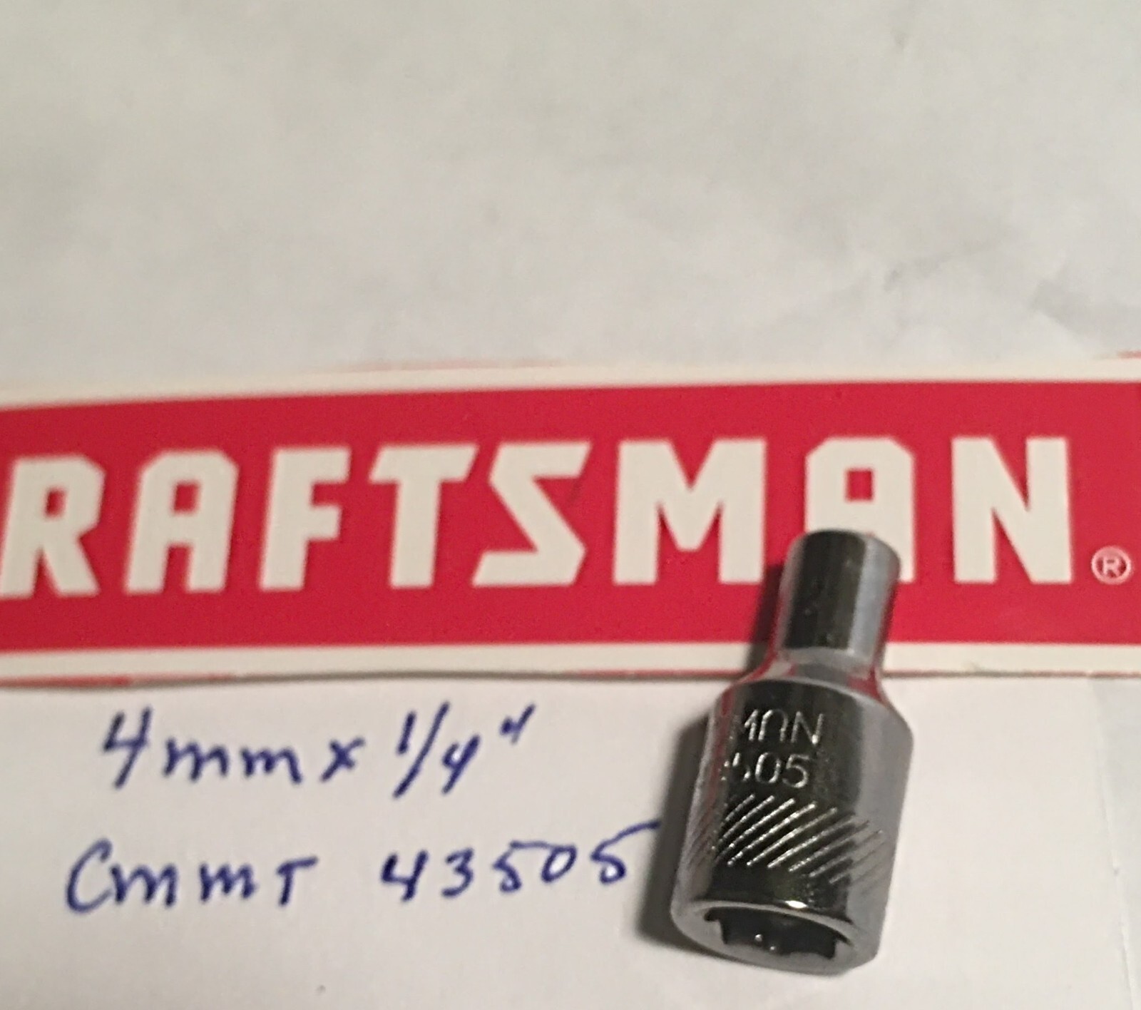 Craftsman 4 mm x 1/4″ Dr Standard Socket – 6 Pt CMMT 43505 Free USA Shipping