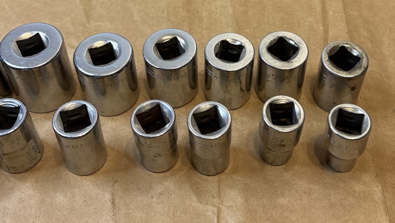 Craftsman K4-44809 1/2” Drive Ratchet 10” w/ 16 Sockets + 6” Ext. V Series USA