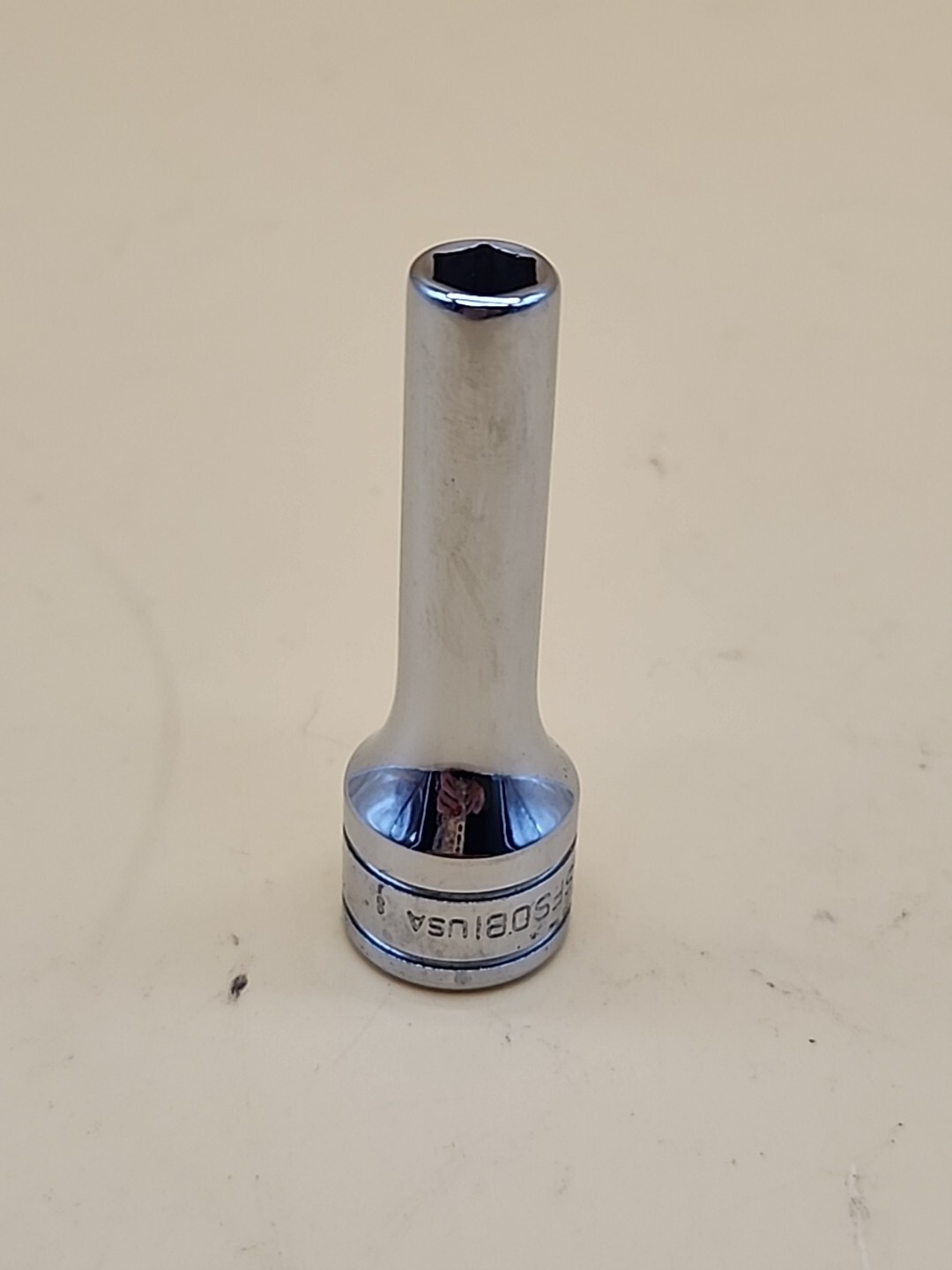 Snap on Tools 1/4″ DEEP 6 Point Chrome Socket 3/8″ Drive SFS081 USA