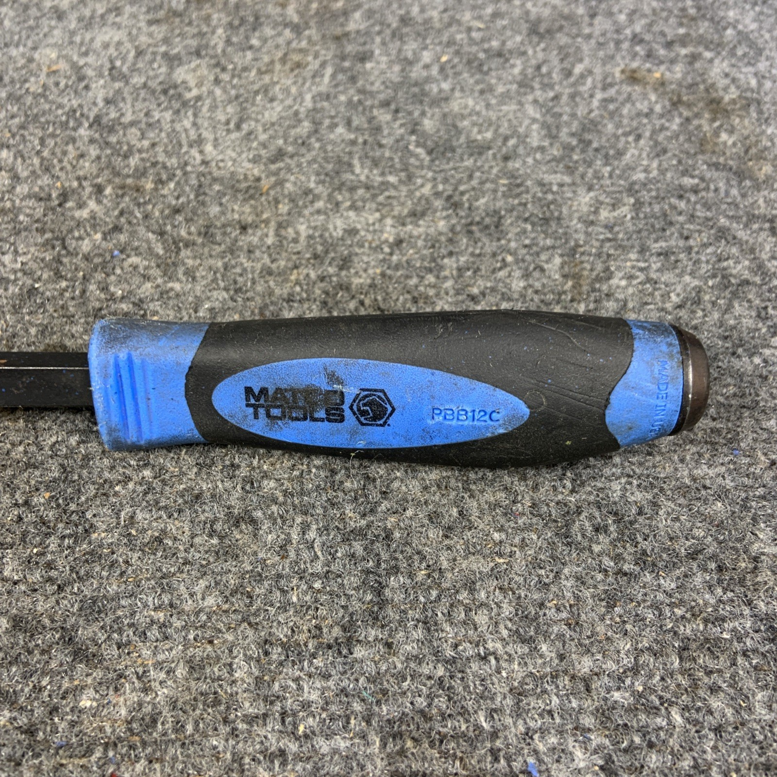 Matco Tools PBB12C 12″ Curved Tip Striking Handle Pry Bar Blue USA