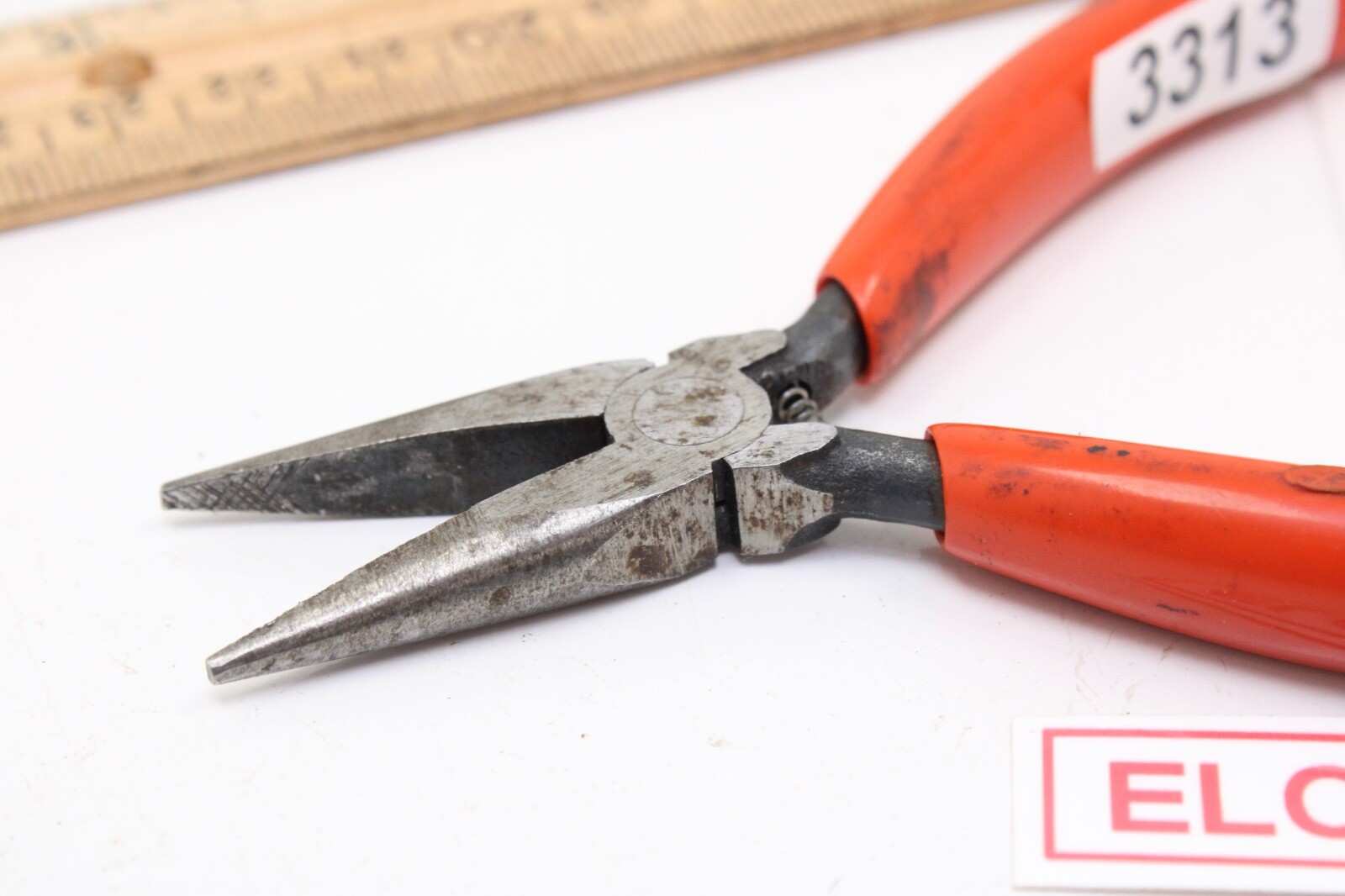 Jensen 1B007 4-1/2″ Miniature Needle Nose Red Rubber Handle Pliers USA