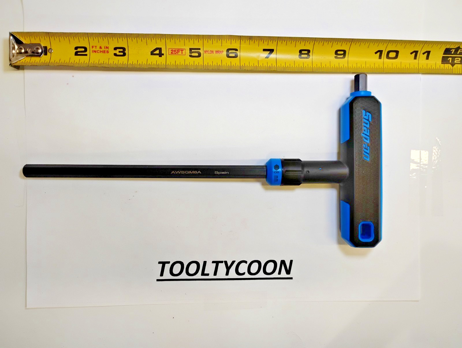 Snap-on Tools NEW 8mm METRIC Soft Grip T-Shaped Combo Hex Wrench AWSGM8A
