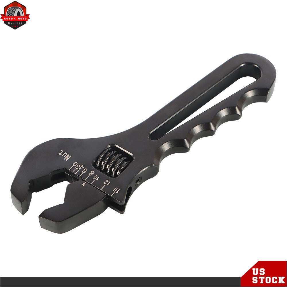 Pair 3AN-16AN Adjustable Wrench Black Aluminum Tool Spanner For Hose End Fitting