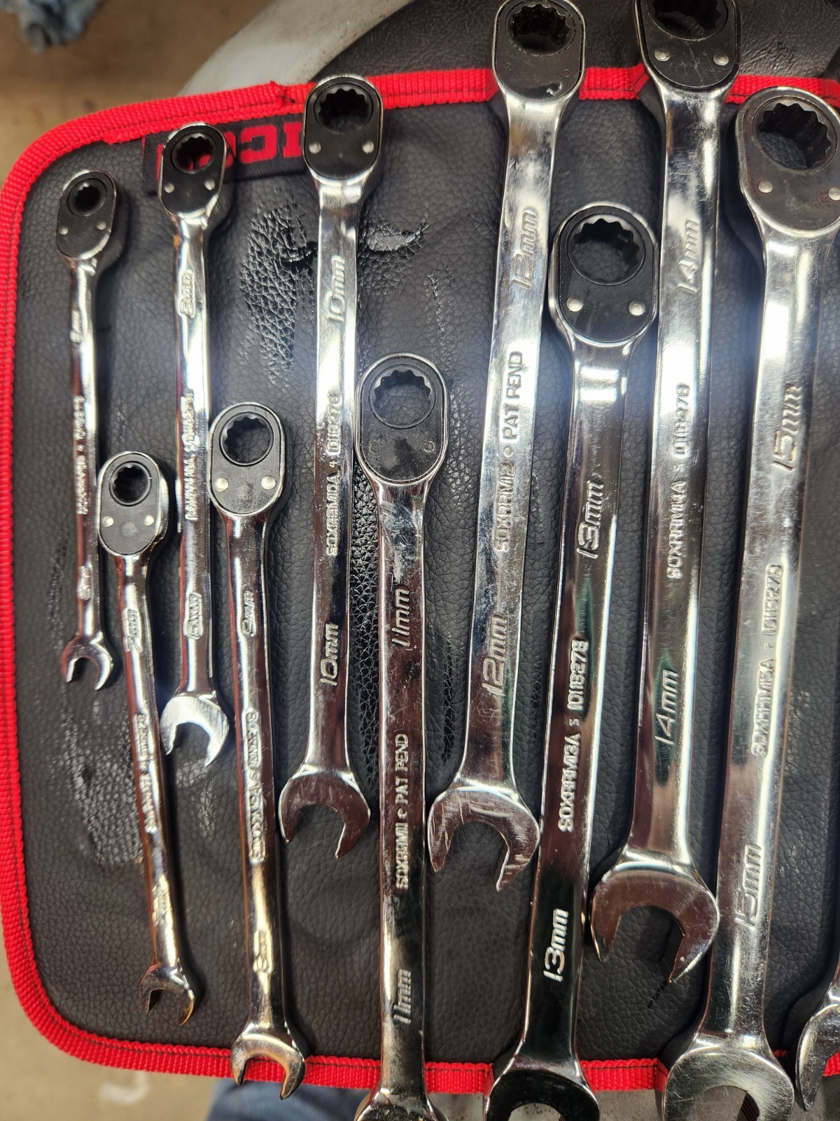 Snap On 14 Piece Flank Drive Plus Metric Ratcheting Box Combination Wrench Set
