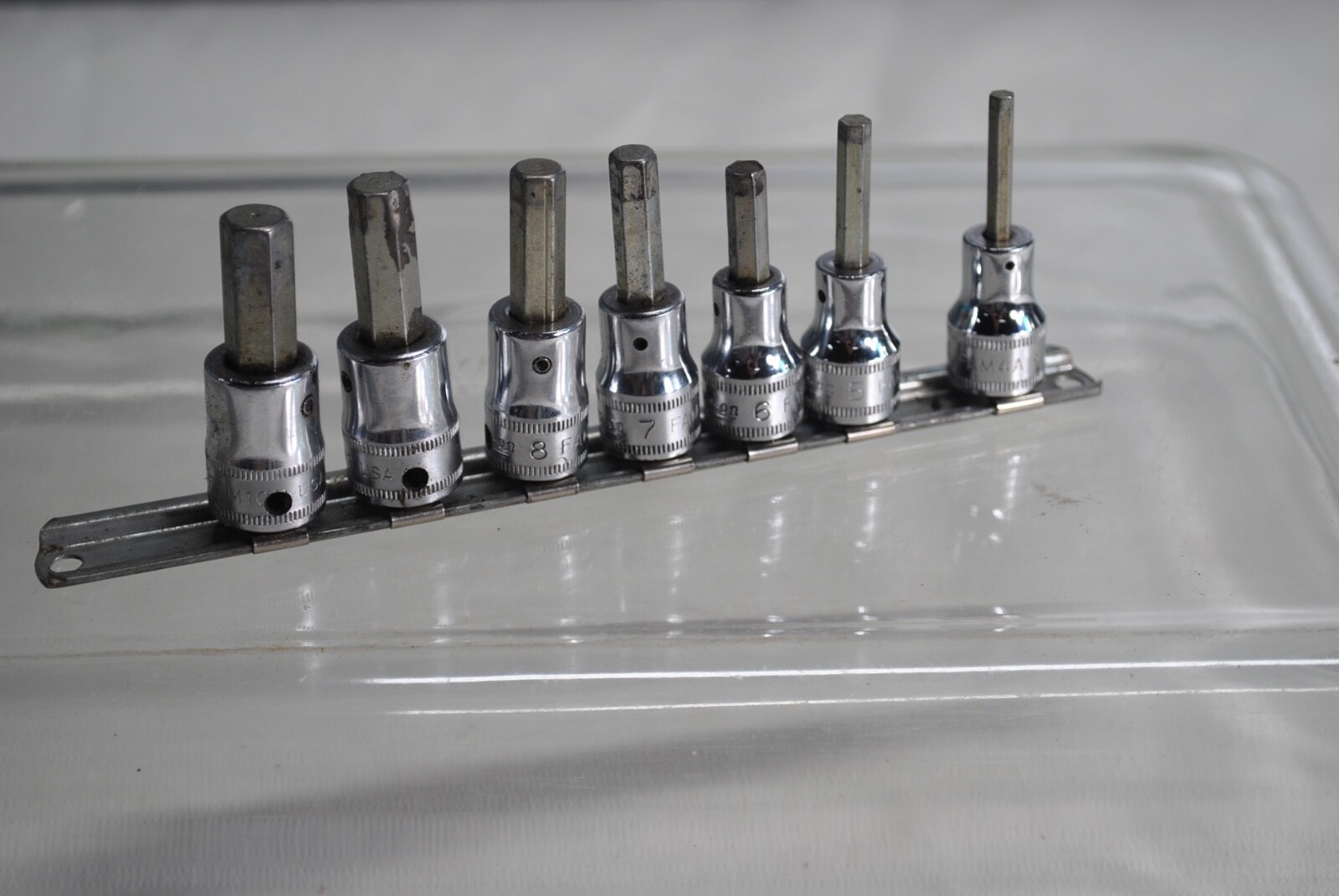 Snap On 4mm thru 10mm 3/8″ Drive Metric Seven (7) Piece Hex Bit Socket Set – USA