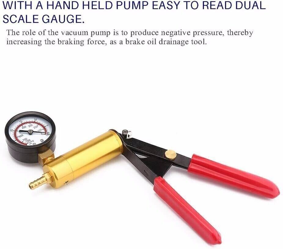 Manual Brake Bleeder Vacuum Pump Kit Automotive Fluid Test Tools For Car Truck