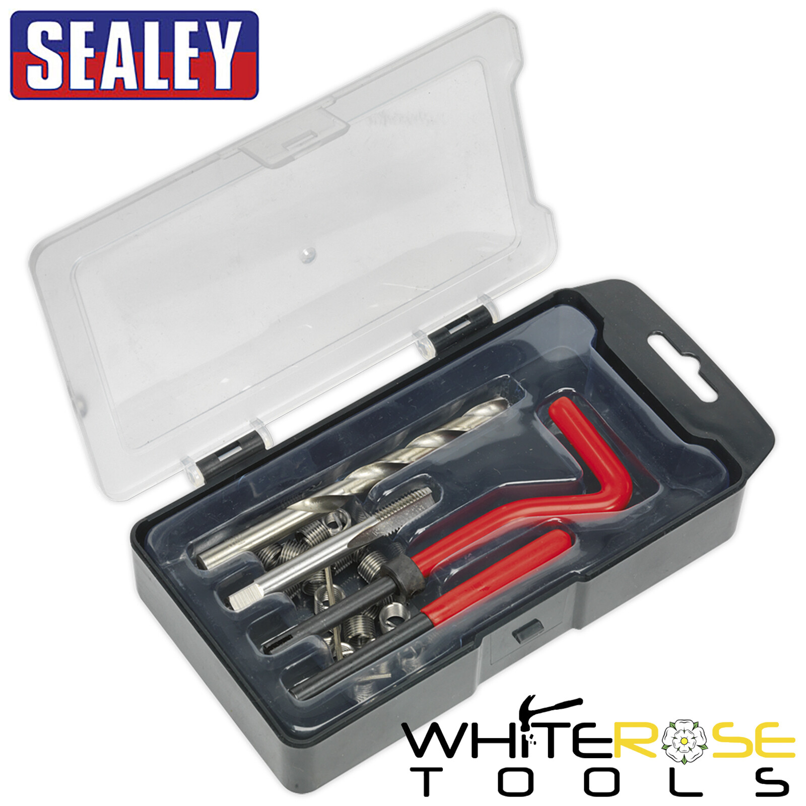 Sealey Damaged Thread Repair Kit M8 x 1.25mm Helicoil 15 Inserts Drill Bit Tap