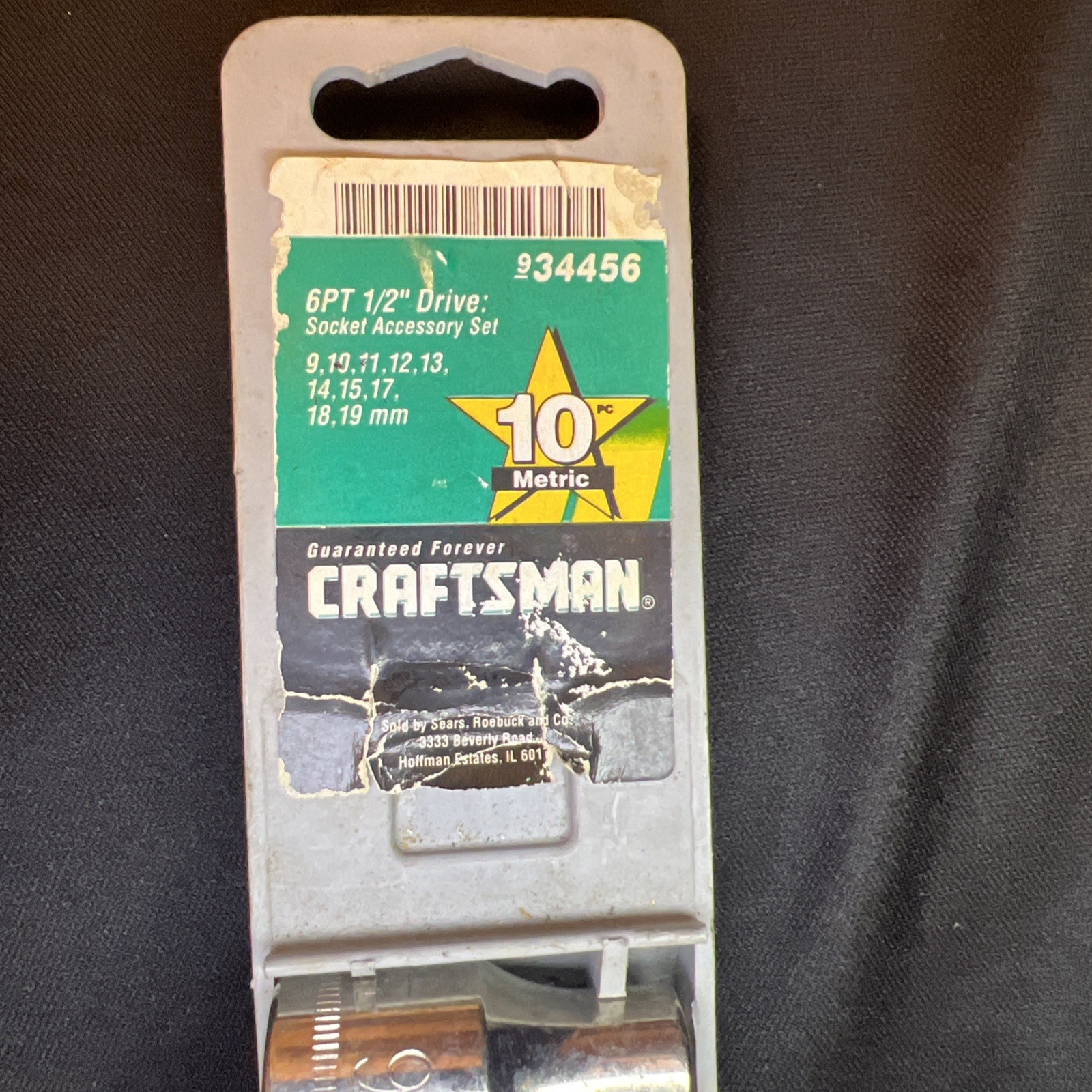 Vintage 34450 Craftsman 1/2″ Drive 6pt 10pc Socket Set 3/8-15/16 Metric Sears