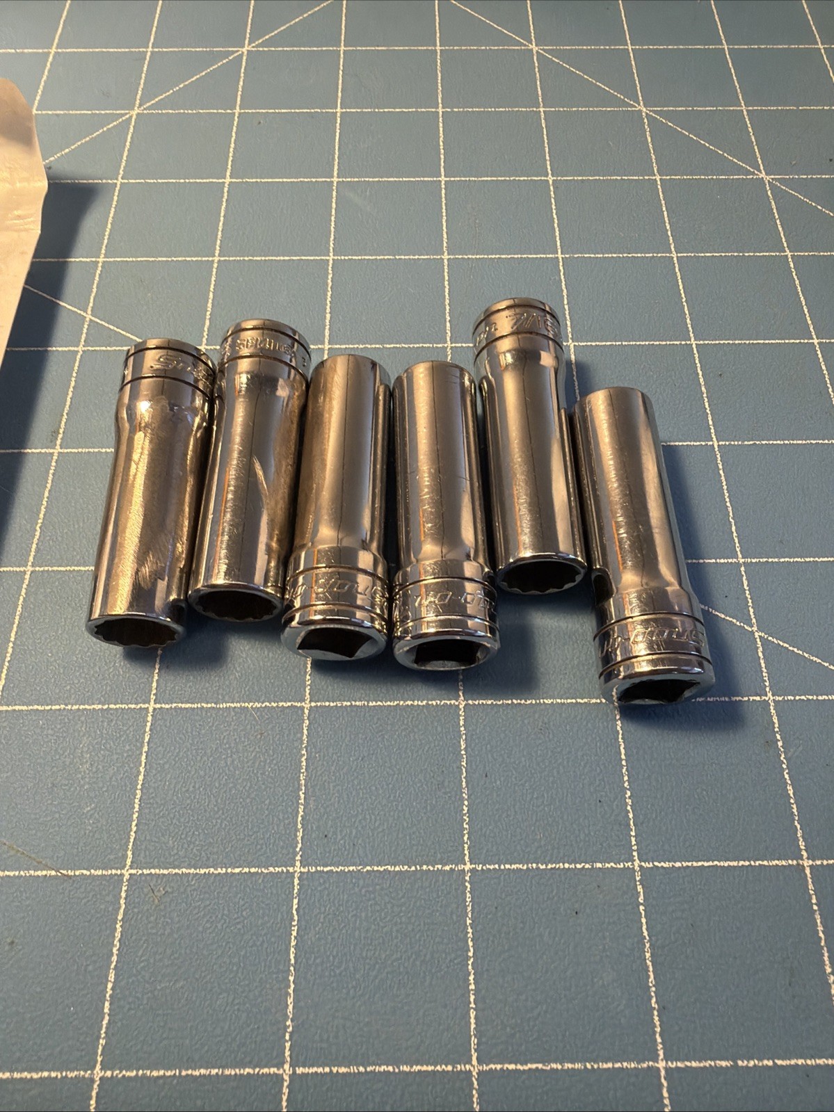 Snap On Tools SF141 3/8″ Drive 12 Point 7/16″ Deep Chrome Socket U get 1 of 6