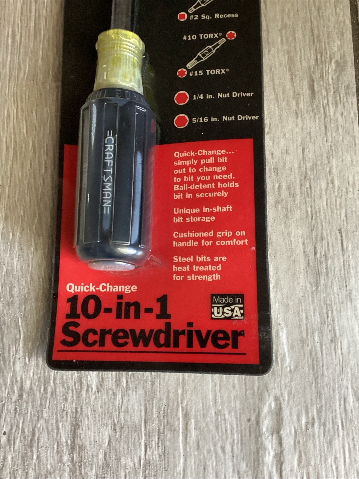 Craftsman USA 10-in-1 Screwdriver Cushion Grip Pratt Read 47480 NOS