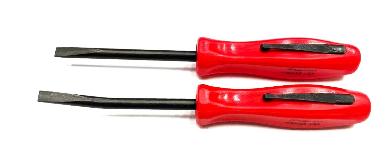 *NEW* Snap-On POCKET PRY BAR SET *RED HARD HANDLES* PBMB5R & PBMS5R – 5″ LONG