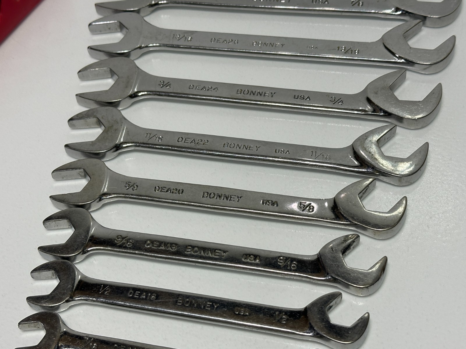 🇺🇸 Bonney Tools USA B80748 11pc SAE 3/8″-1″ Four Way Angle Open-End Wrench Set